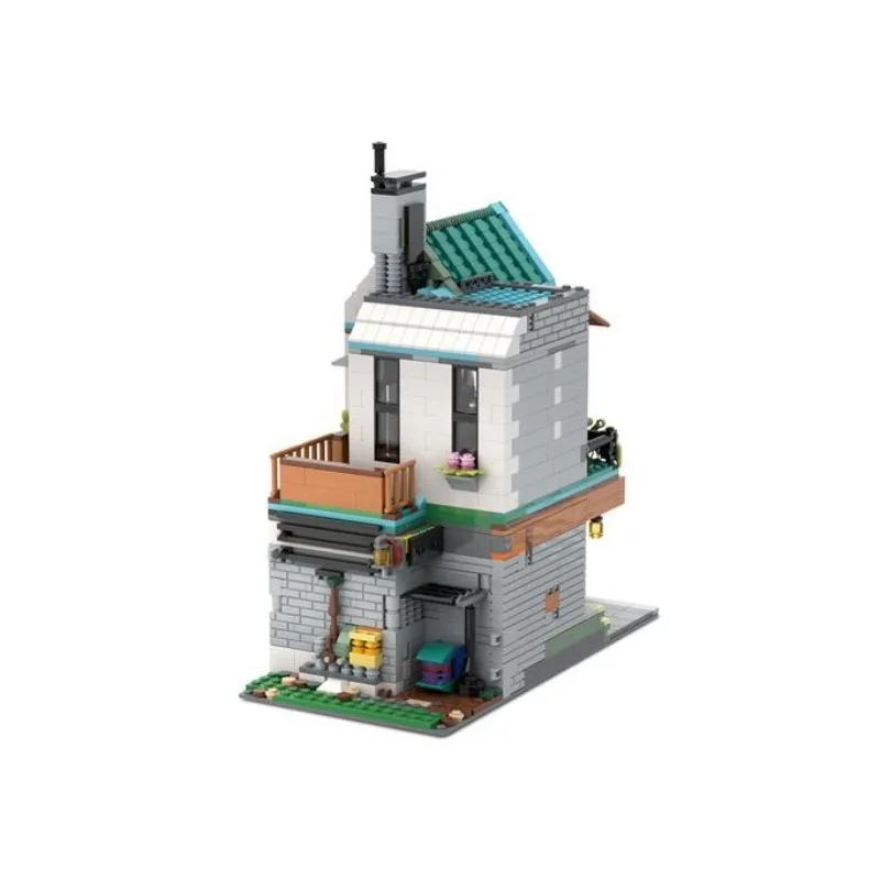 Moc City House Creator 3in 1 도시 건축 모듈러 하우스 10 호 빌딩 블록, 어린이용 DIY 장난감 선물 블록, 1676 개