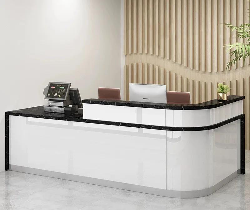 ~* Hot Selling Office Furniture Exclusive Beauty Salon Counter Table L Shape Reception Desk