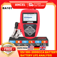 ANCEL BA101 Car Battery Tester 12V Digital Automotive Alternator Meter Diagnostic Tool,100-2000 CCA Load Capacity, Charging & C