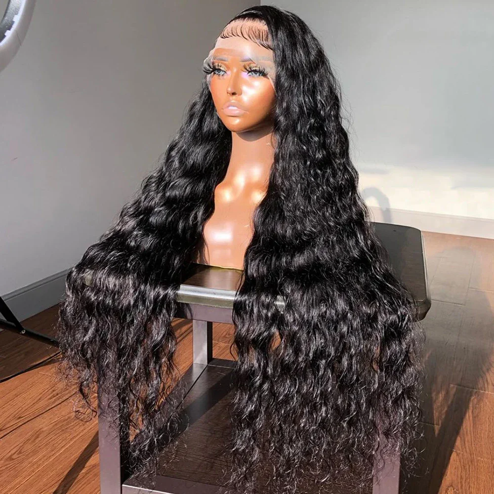 

13x4 13x6 Lace Frontal Wigs Deep Wave Peruvian Human Hair For Black Woman 200% Kinky Curly Pre Plucked Remy 4x4 Lace Closure Wig