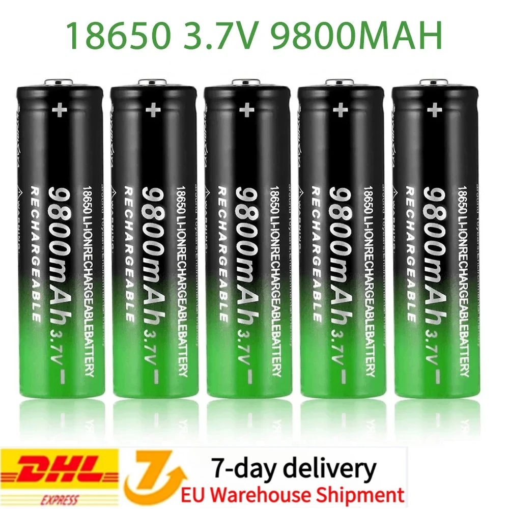 100% Original 18650 3.7V 9800mAh Rechargeable Battery for Flashlight Torch Headlamp Li-ion Rechargeable Battery