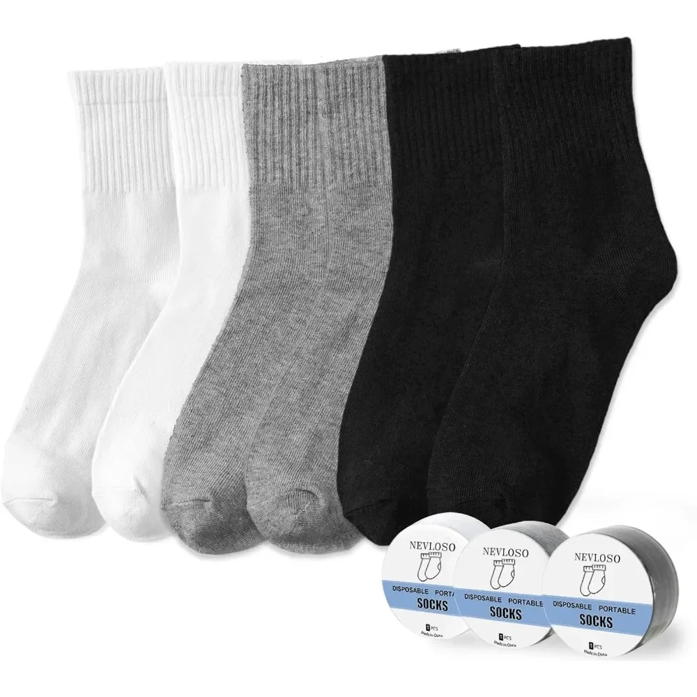 

9-парные одноразовые носки для путешествий, одноразовые сжатые носки до щиколотки