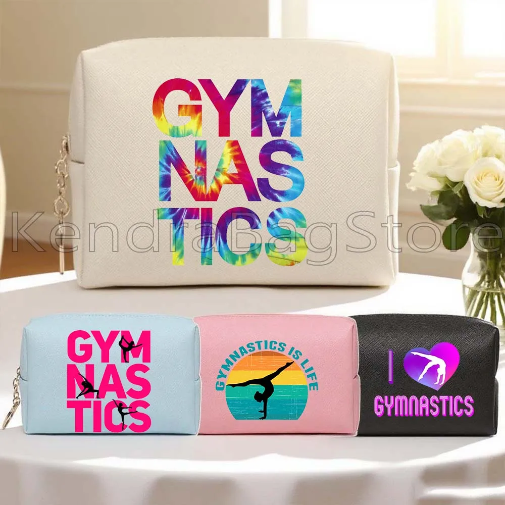 

Ballet Gymnast Gymnastics Girl Gym Dancer Gifts Fashion PU Leather Travel Cosmetic Bag Women Makeup Case Waterproof Storage Bag