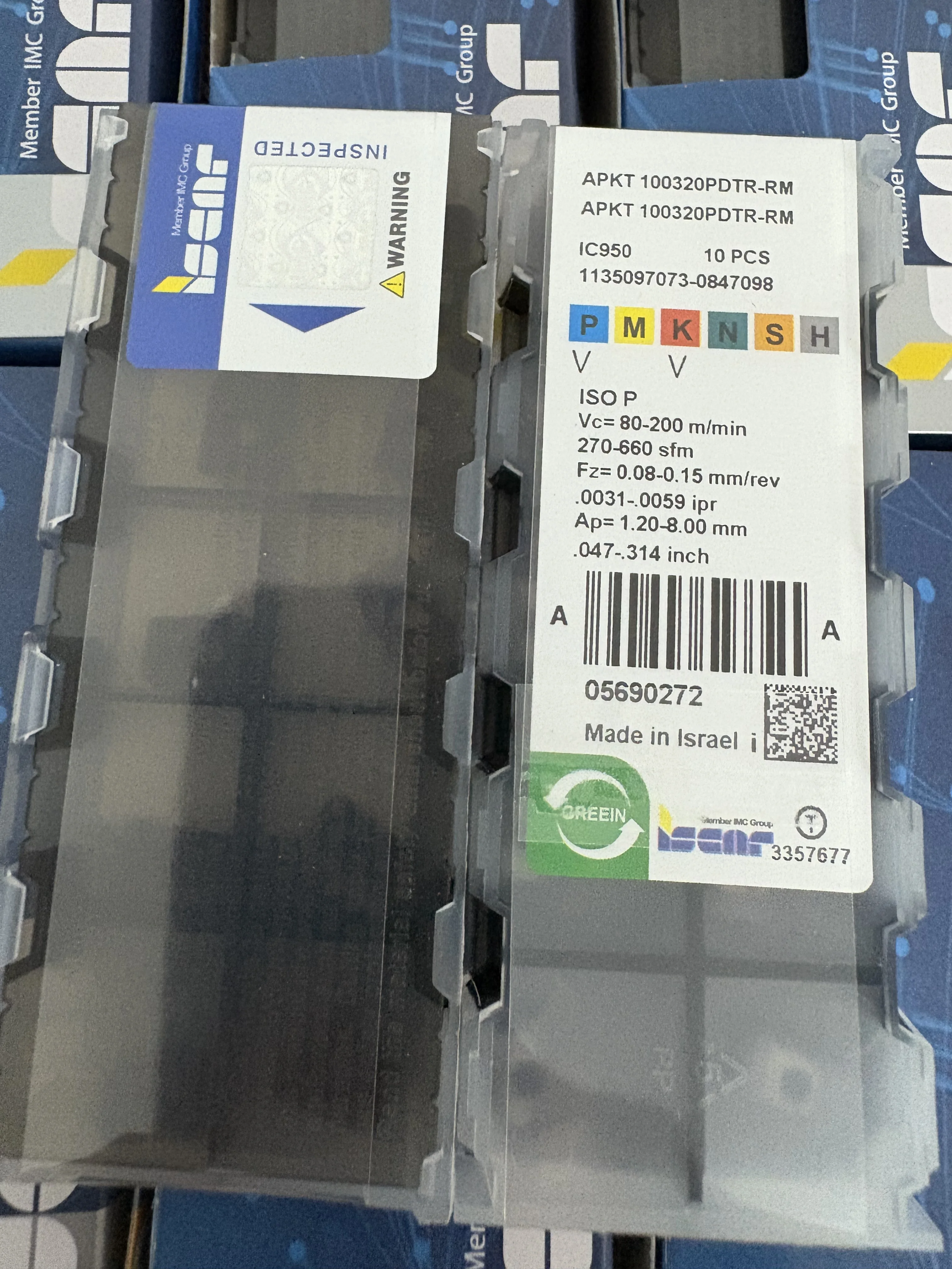 

Hard alloy cutting blades APKT100320PDTR-RM IC950