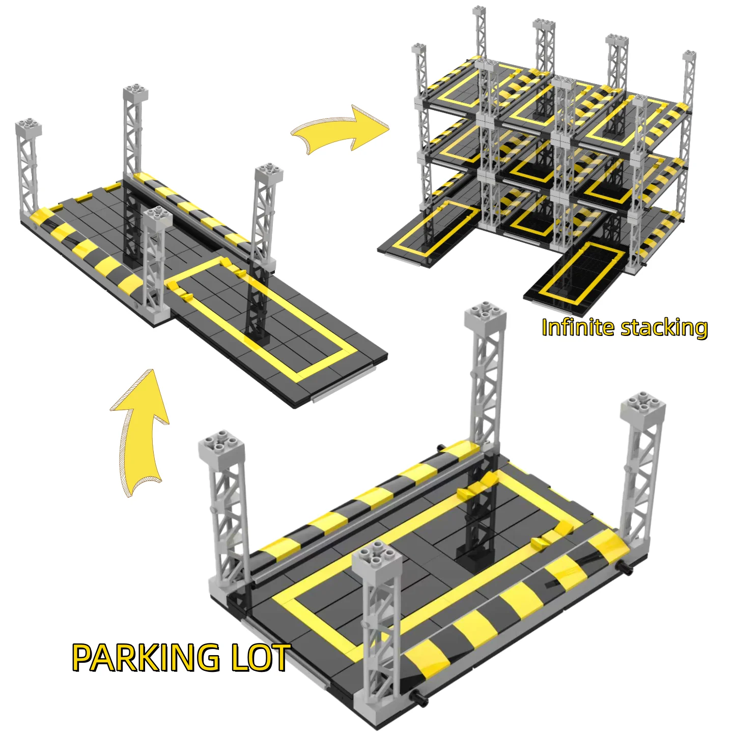 

Parking lot building block model, multi-level three-dimensional garage, car toy storage, desktop ornaments, boys' birthday gifts