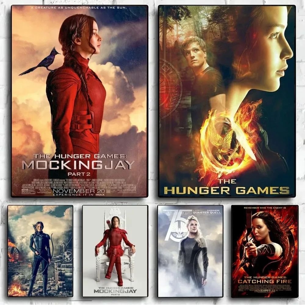 ملصق فيلم كلاسيكي لألعاب الجوع ، لوحة قماشية ، ملصق بدون إطار ، ورق بار للنادي ، فن جداري عتيق ، غرفة نوم والدراسة