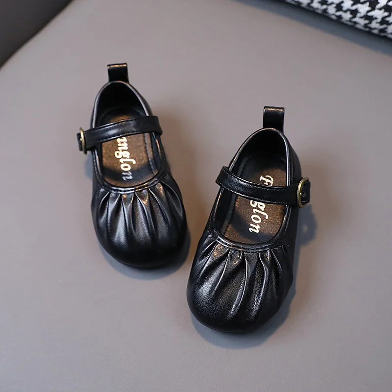 Baby Shoes 1-6 Years Old Non-slip Soft Soled Princess Shoes 2024 Spring Autumn New Single-shoe Small Leather Shoes Academy Style