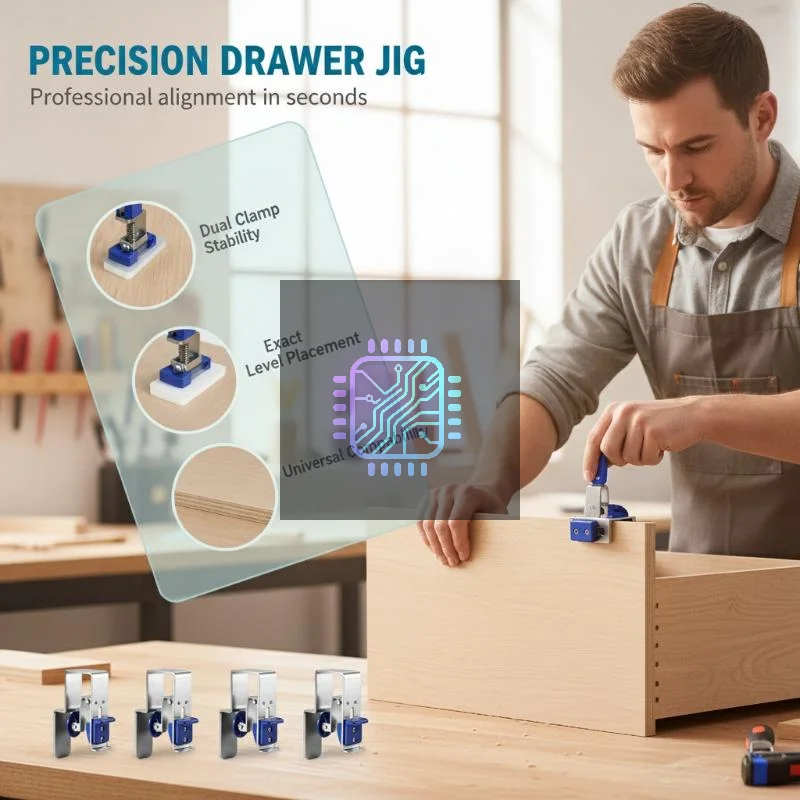 Quick Press Drawer Installation Clamp Stainless Steel Labor Saving Panel Holder Clip for Furniture Assembly Workers Daily Use