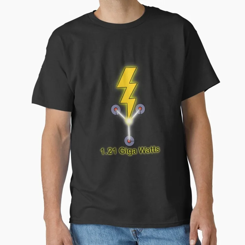 

1.21 giga watts 80 classic movie Back to the Future Delorian Time Machine Car gift T-shirt for time travel fans Large size Tops