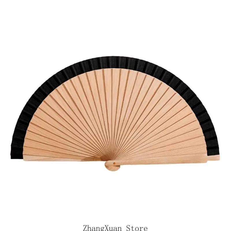 3XUF zusammenklappbarer Holzfächer, tragbarer, faltbarer Fächer, dekorativer Handfächer für Damen-Geschenk – Detail 7