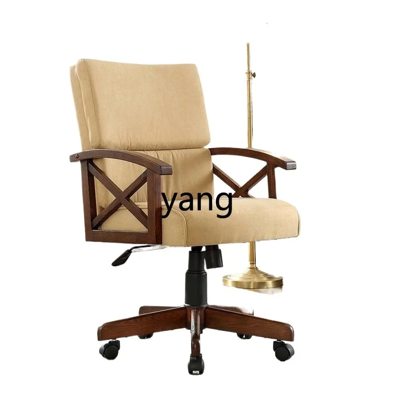 x'h'z Solid Wood Desk Chair Home Study Office Chair Flannel Back Chair