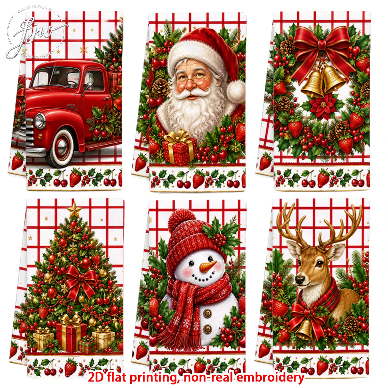 6pcChristmas  Vintage Farmhouse Holiday Garden Flags for Yard Outdoor Decor