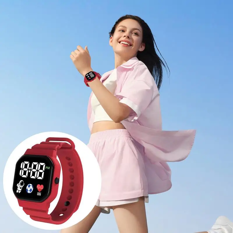 Sports Watch For Kids Digital Watch For Kids LED Watch Waterproof LED Watches Silicone Comfortable For Boy Girls