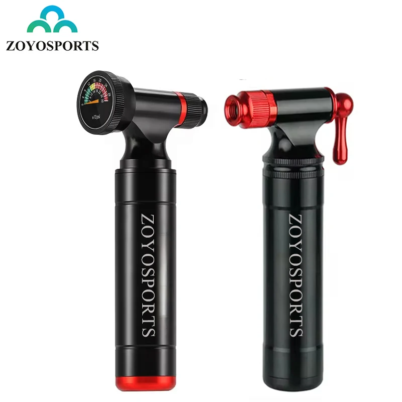 

Насос CO2 ZOYOSPORTS с Черной головкой и прозрачным манометром, помпа для велосипеда из алюминиевого сплава, миниатюрный, для велоспорта