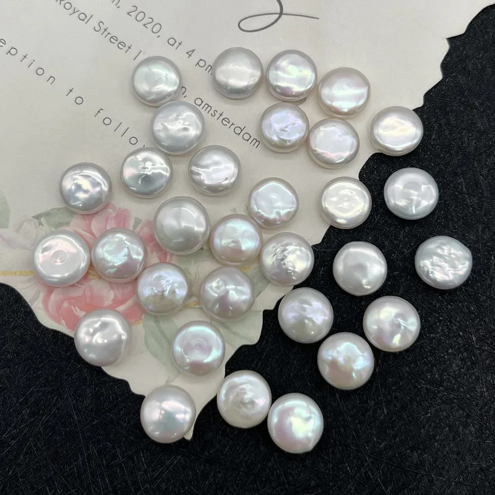 Fashionable Gorgeous Natural Freshwater White Round Pearl Undrilled Loose Beads Handmade DIY Necklace Jewelry Accessories