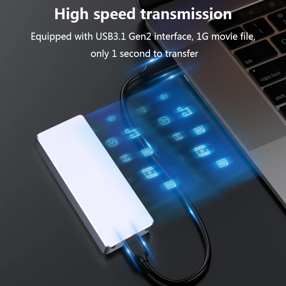 TISHRIC-carcasa externa Hd de aleación de aluminio, compatible con protocolo Dual M2, NVME, NGFF, SATA, SSD, NVME, SSD a USB 3,1, carcasa para M.2 SSD