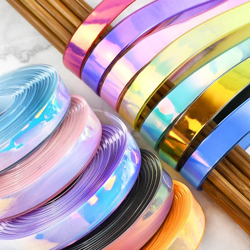 

2/5/10/20Meters 12mm Lesther Ribbons Starp Laser Silicone Cord Braided PU Webbing DIY Carabiner Keychain Hanger String Rope