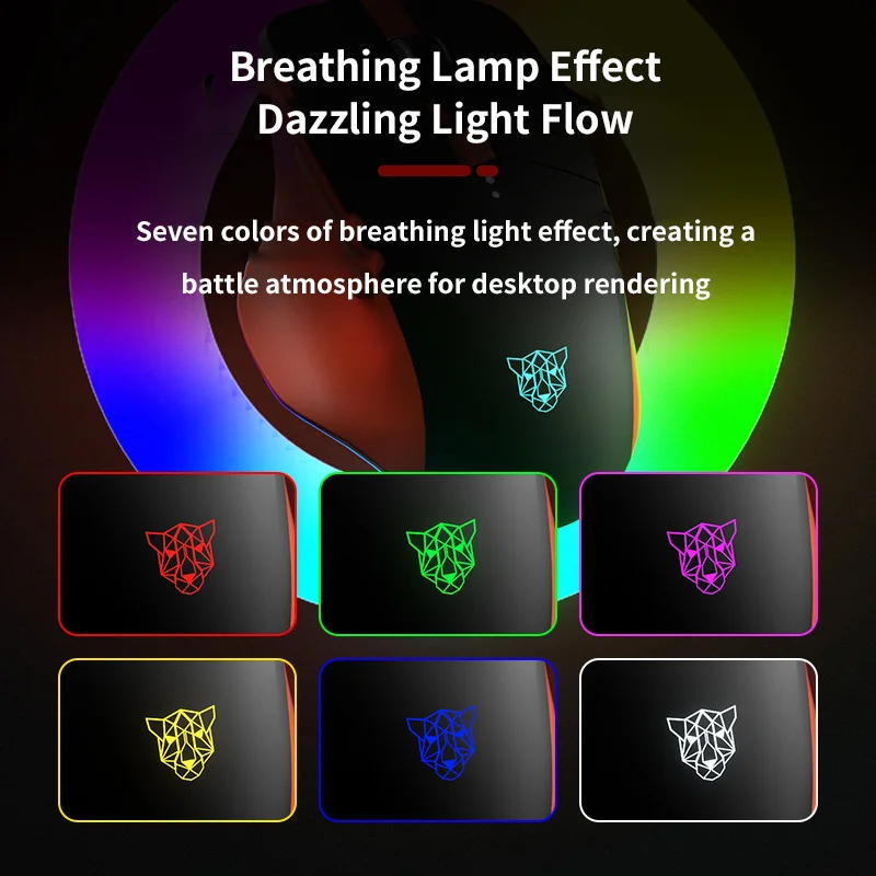 Mouse wireless da gioco cablato Mause Effetto luce RGB 3200 DPI Potenza Rminder Supporto Uso Ricarica Mouse da gioco Uso ufficio Ergonomia