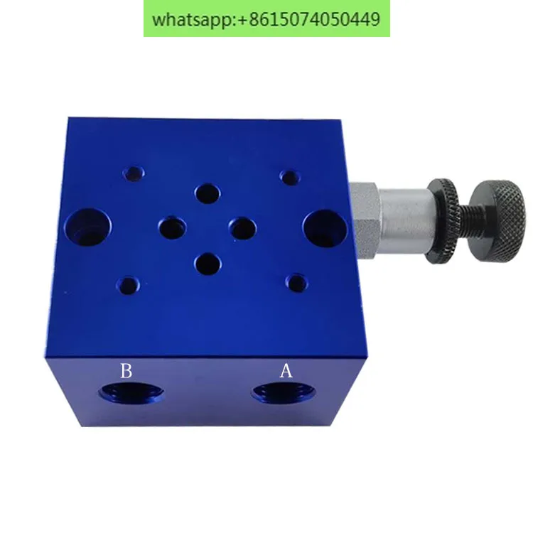 Hydraulic valve block, solenoid valve, excessive oil circuit plate, 6-way diameter, 02-1W overflow block, manually adjustable