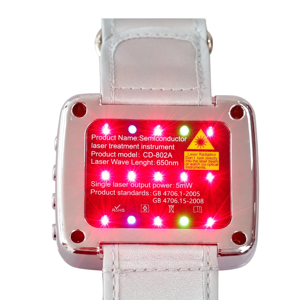 15-Hole 650nm Red Light Wrist Watch Acupuncture Points Watch LLLT Red Light Device Hypertension Diabetic Care Relief Watch