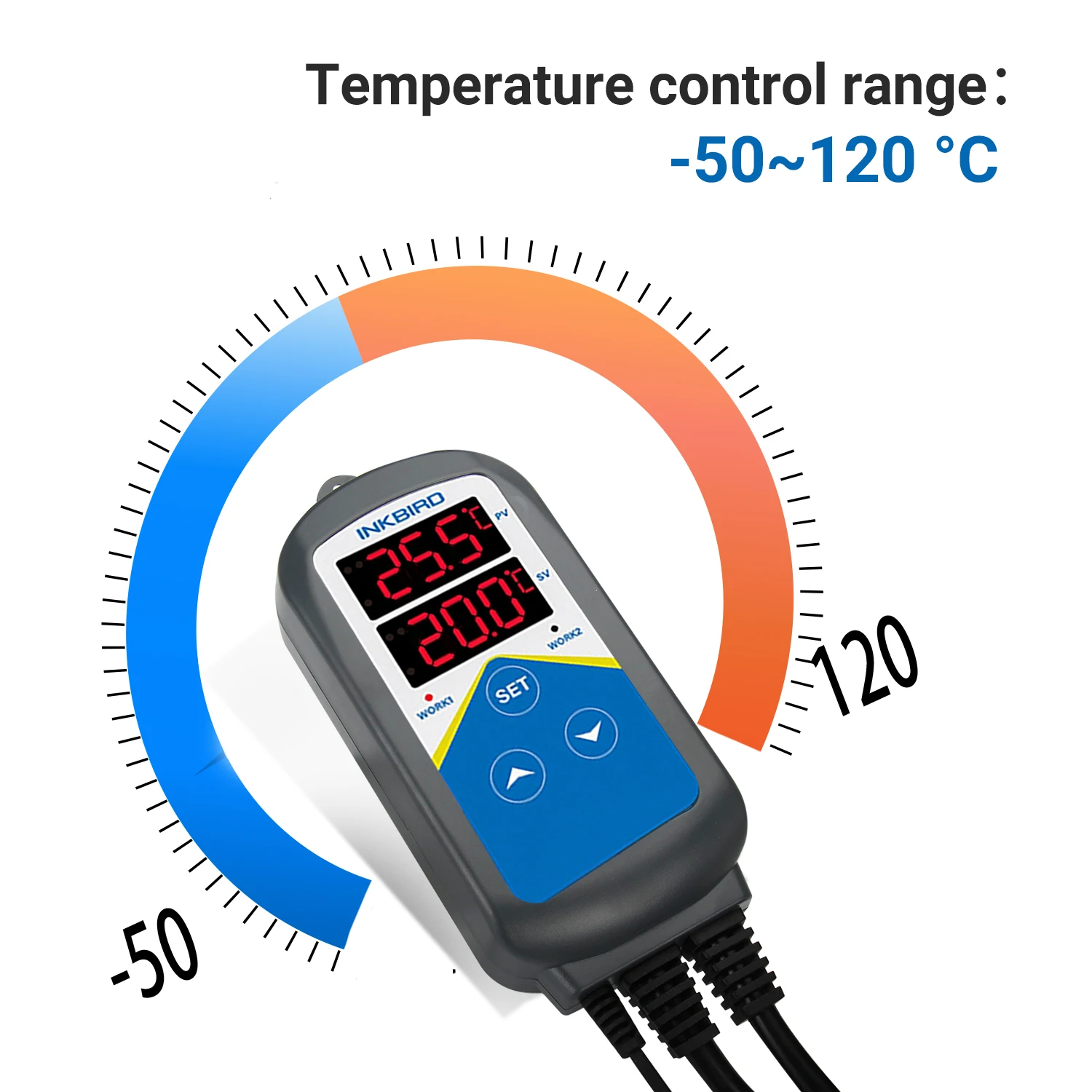 INKBIRD ITC-306T Prewired Heating Output Temperature Controller With Dual LCD Display For Propagation Cultivation Breeding Hatch