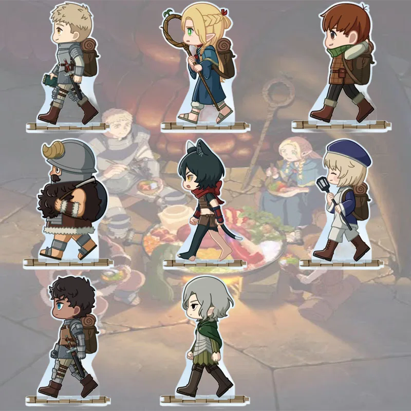 Delicious in Dungeon 15CM Acrylic Desk Display Stand Character Figure With Base Transparent Acrylic Ornament Party Keychain