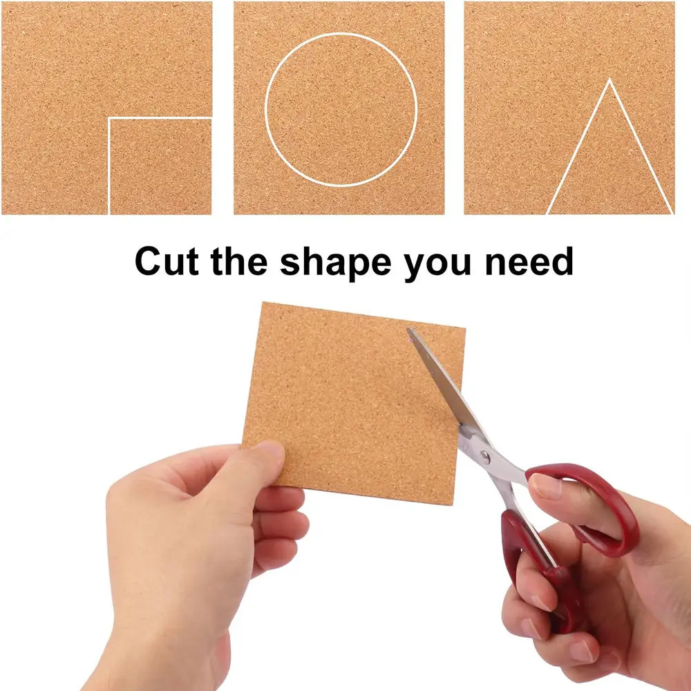 Natural Cork Sheet Self Stick Backing A4 Size DIY Craft Project Coaster Heat Insulation Proof Wall Decor Board Mat