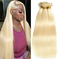 Blonde Bundles Human Hair 613 Straight Human Hair Bundles Brazilian Unprocessed Virgin Hair 3 Bundles 22 24 26 Inch Blonde #613