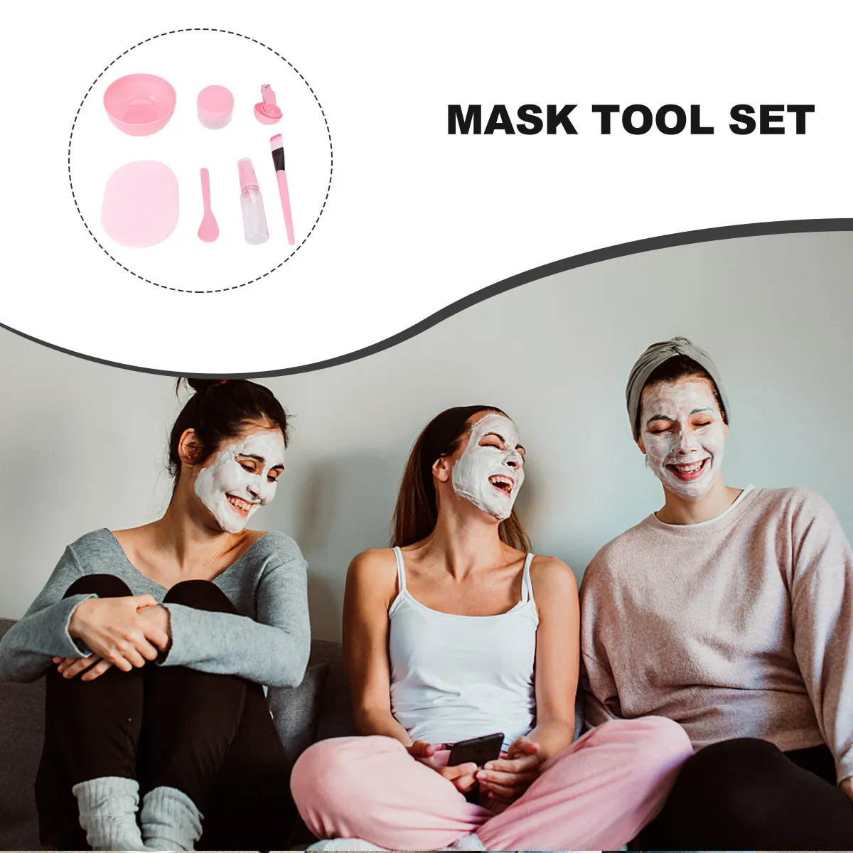 10 in 1 DIY Facial Mask Mixing Tool Set Includes Bowl Brush Spatula Leaning Mat 2 Bottles 3 Gauges for Home Skincare Routine