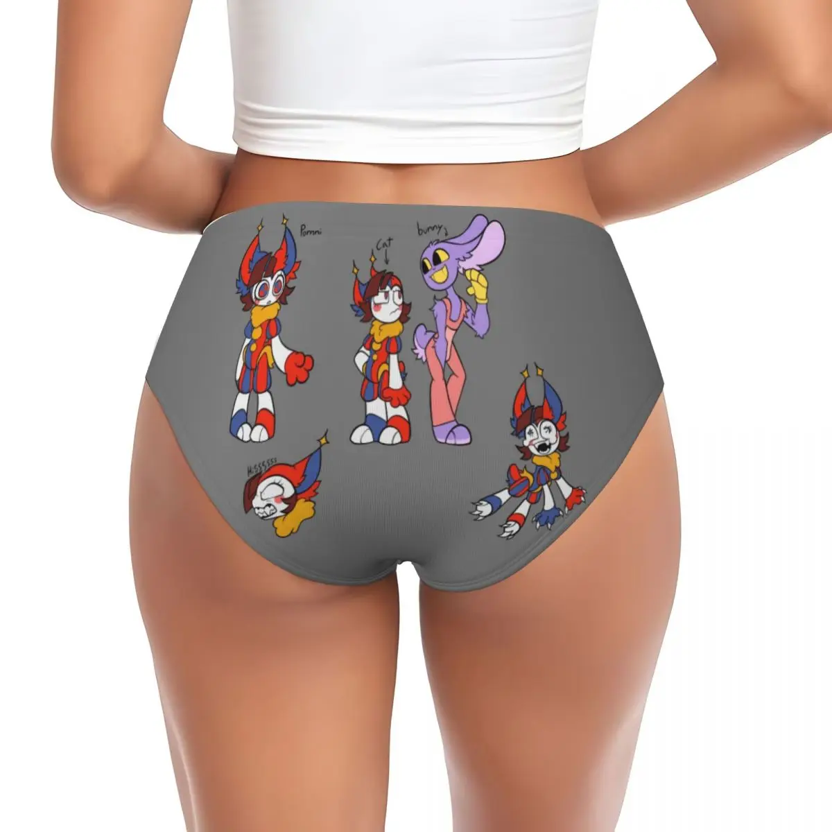 Custom Women Pomni And Jax Panties Stretch The Amazing Digital Circus Briefs Underwear