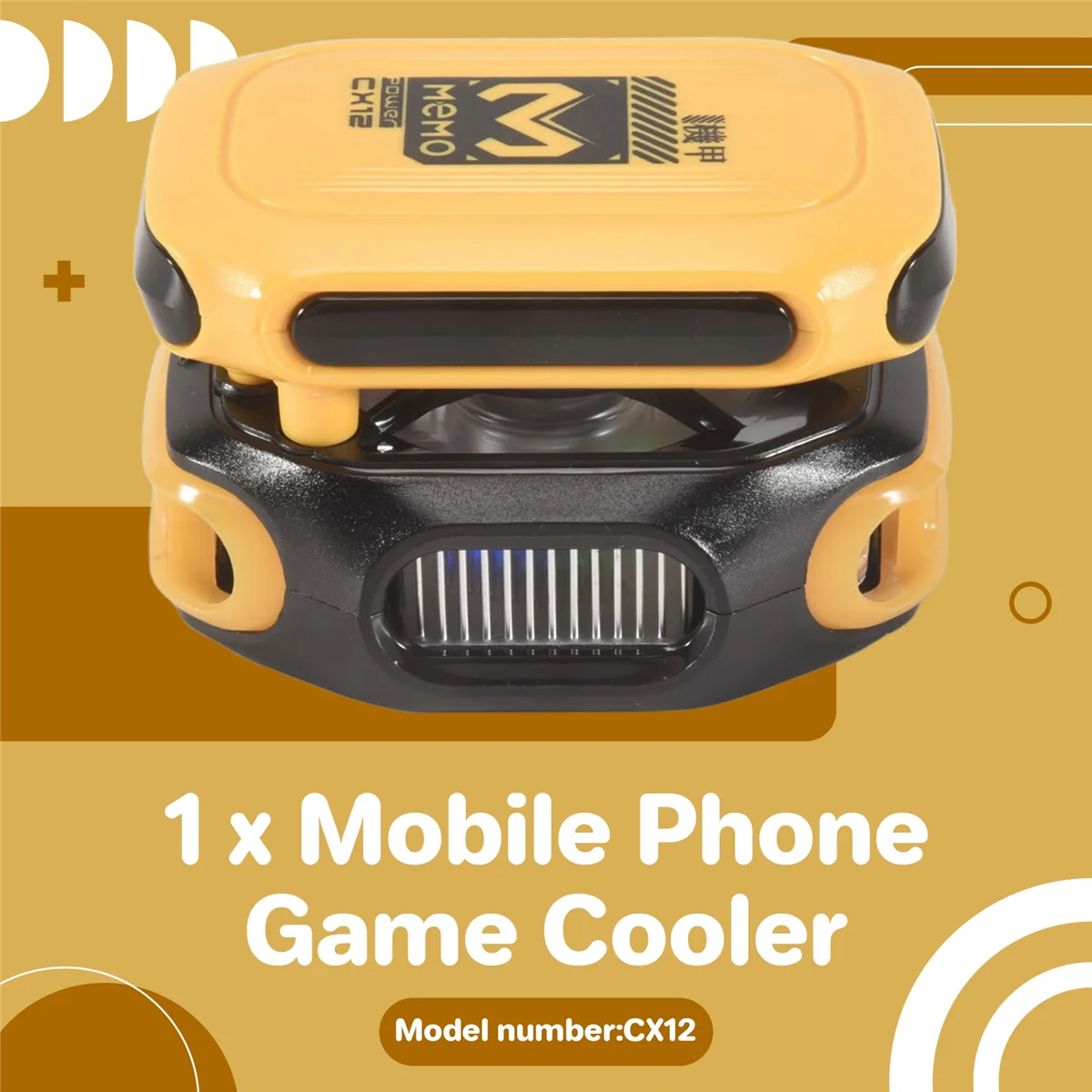 ABNJ MEMO CX12 Mobile Phone Cooler Magnetic Semiconductor Ice Cooling Radiator with AI Temperature Control Digital Display