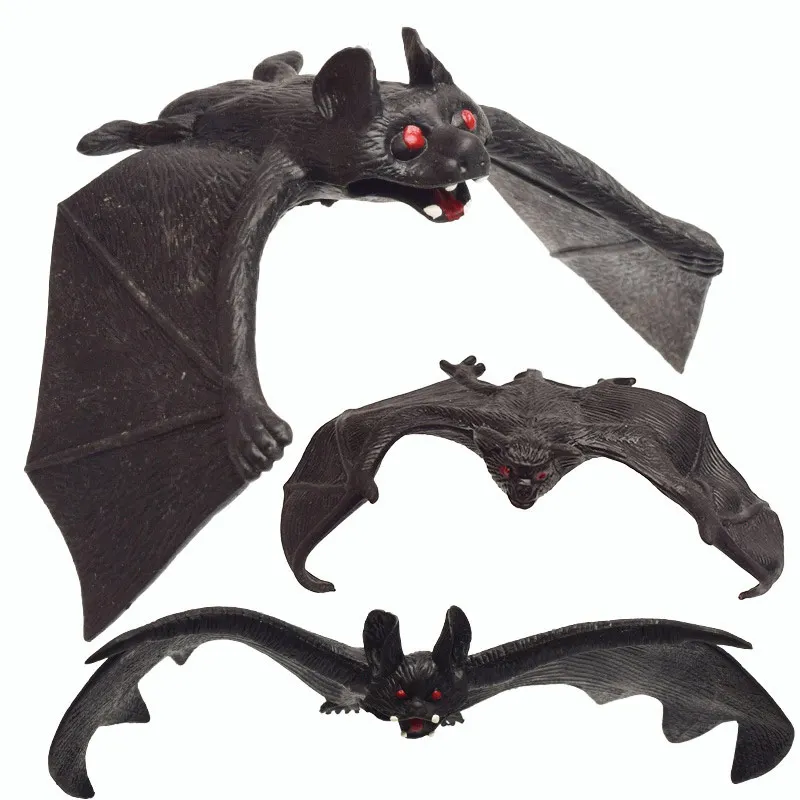 Large TPR Soft Bat Figures Anime Model Toy Tree Pendant Home/Bar/Hotel Decoration Halloween Novelty Trick Gadgets