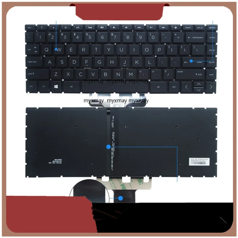 

New US Keyboard Backlight For HP TPN-I136 14g-BR 14Q-CS 245 G7 246 G7 340 G5 348 G5 laptop English Keyboard