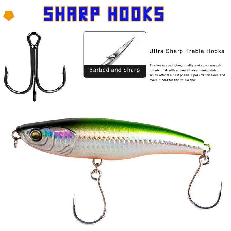 EASYFISH11cm/52g الاصطناعي ABS البلاستيك غرق قلم رصاص غرق إغراء ل باس الكارب هوك واحد مع القصدير مشرق نابض بالحياة عيون السمكة #2