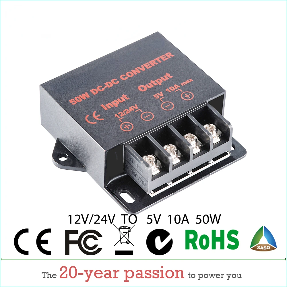 12V to 5V 10A 50W Voltage DC DC Converter Regulator Car Step Down Reducer Stablizer Transformer CE Certificated 12V to 5V 10AMP