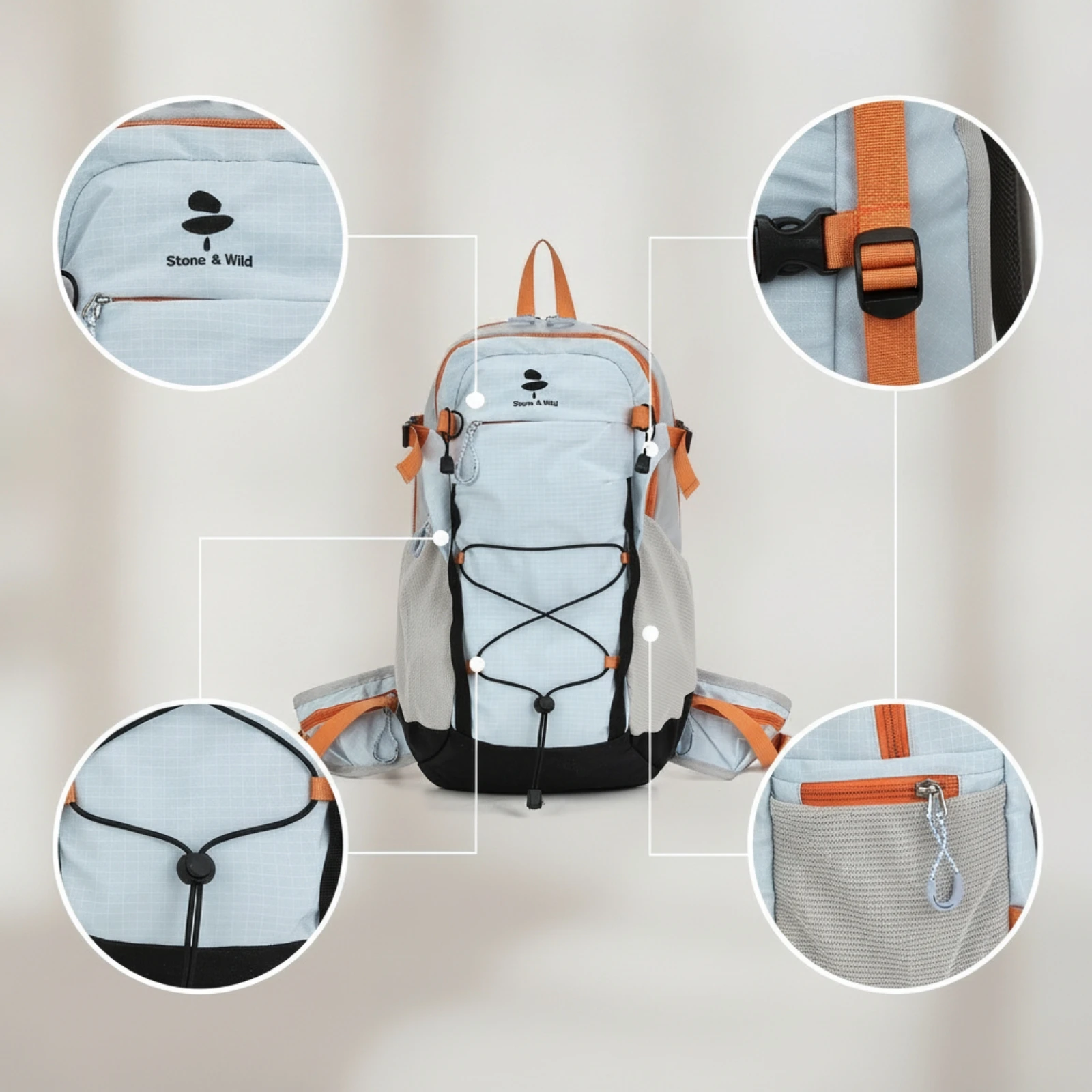 Hiking Backpack Lightweight Outdoor Backpack with Waist Belt Hiking Pack with Compression Straps Adjustable Bag Compact view 4
