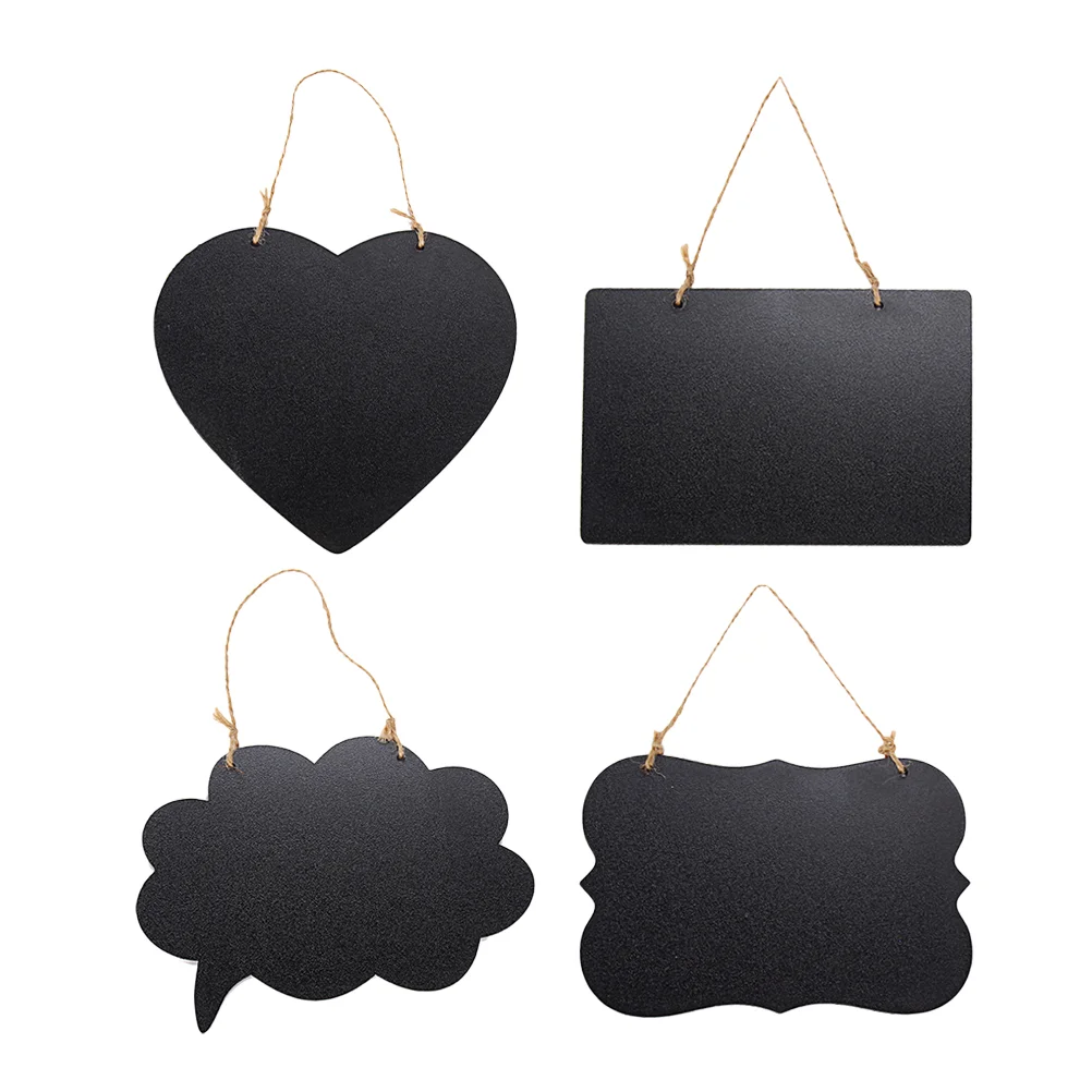 

4 Pcs Blackboard Pendant Wooden Message Chalkboard Double Sided Decoration Hanging Chalkboards Ornament