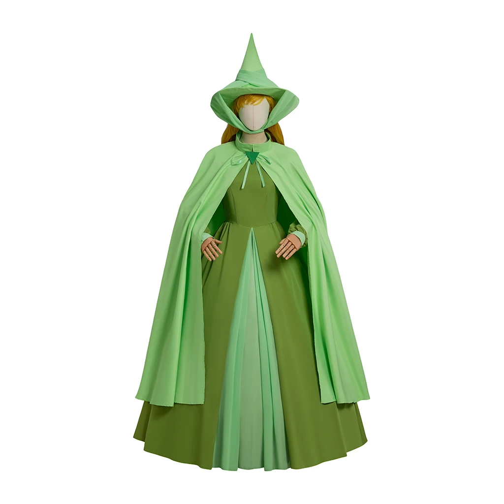 

Custom Made Fairy Fauna Cosplay Costume Aunt Fauna Green Dress With Cape Hat Women Princess Fancy Party Ball Gown
