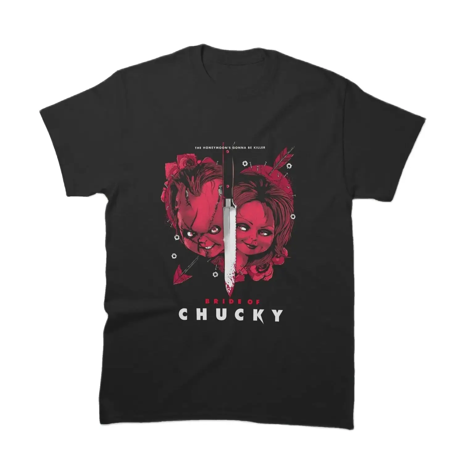 

Watching Bride of Chucky halloween evil doll halloween scary movie the killer doll horror film childs play printed t shirt plus