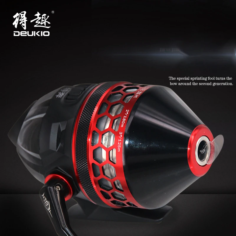 DEUKIO Slingshot Fishing Reel 4.0:1 High Speed Reel Left Right Hand Catapult Hunting Shooting Closed Reel