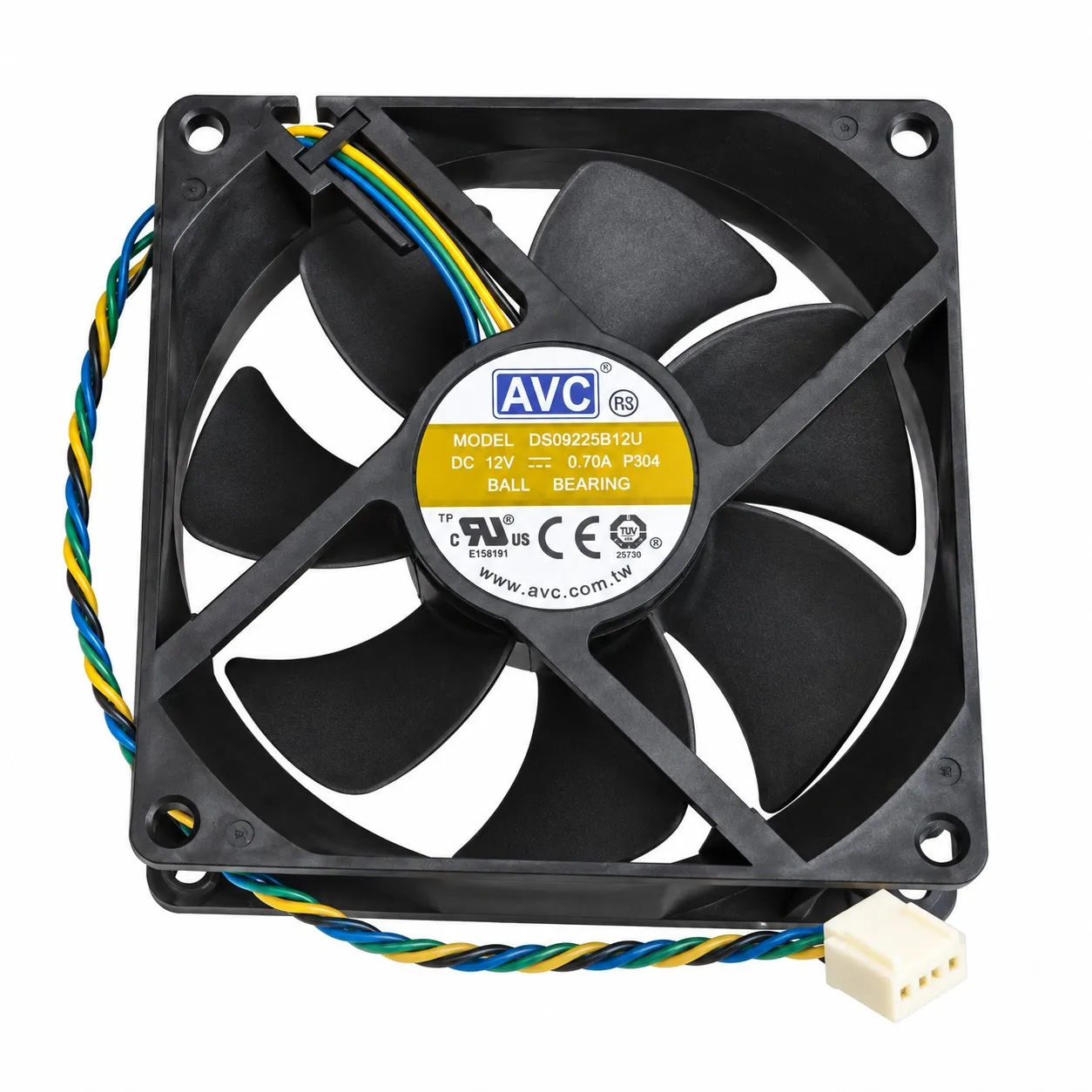 DS09225B12U Cooling Fan 92x92x25mm 9225 12V 0.70A PWM Dual Ball Bearing 4-Pin for AVC