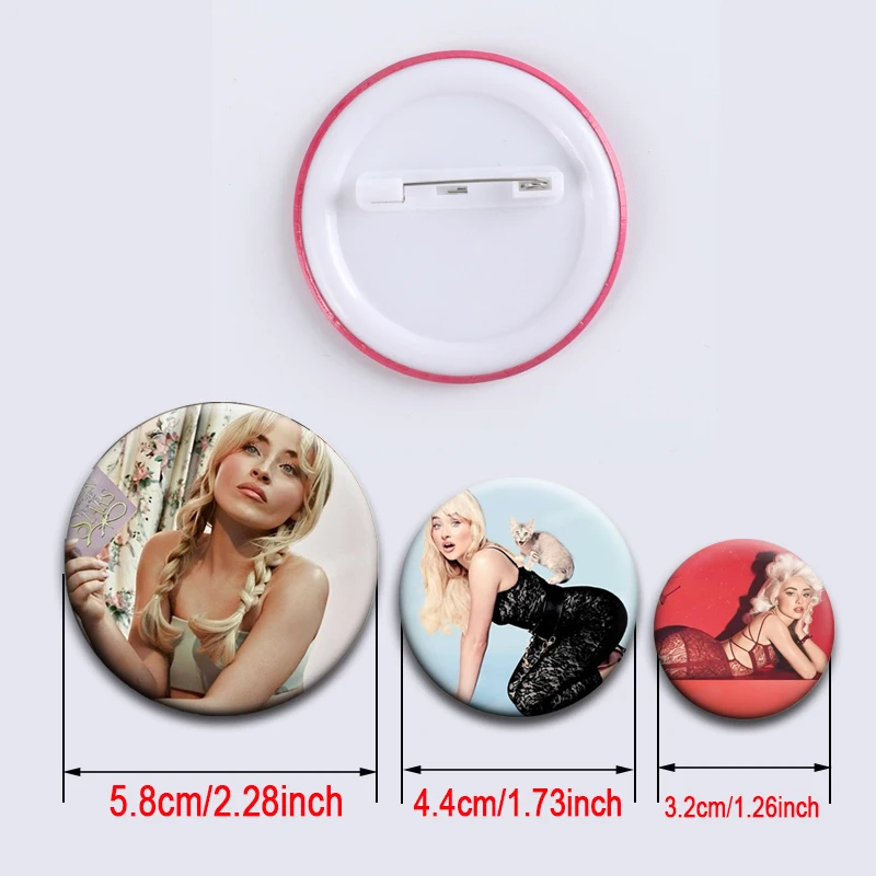 Popular Singer Sabrina Carpenter Creative Brooch Round Badge Sexy Girl Enamel Pin on Bag Clothes Decor Jewelry Accessories Gift