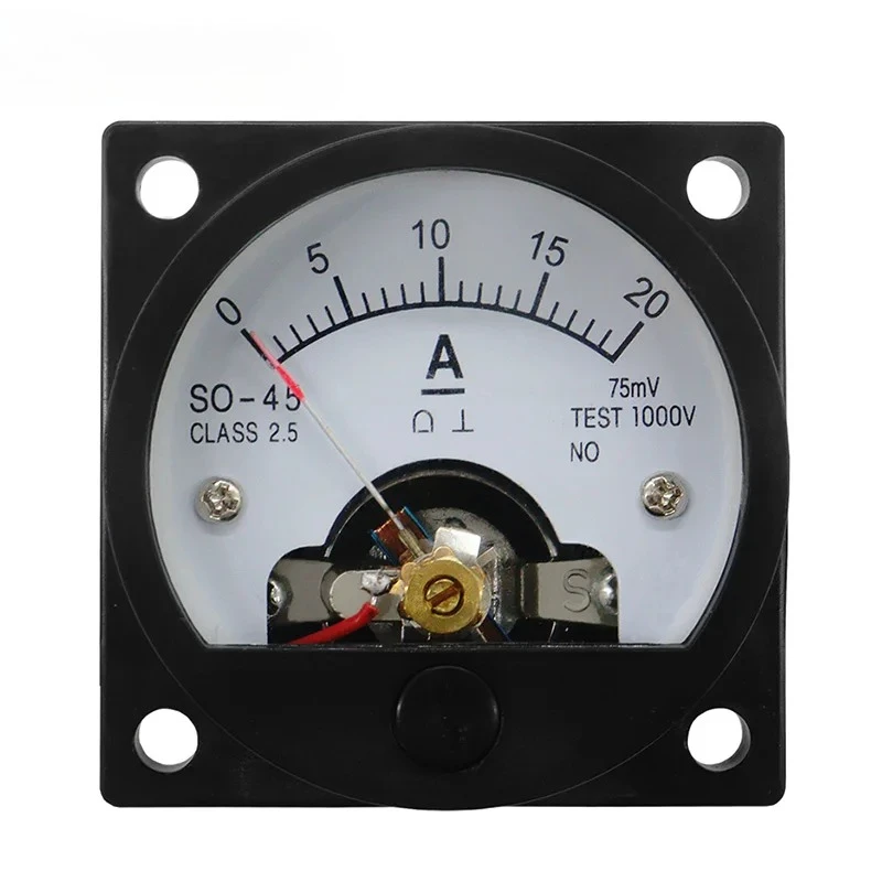 SO-45 Analog DC Ammeter Round Pointer 2A5A10A30A50A100A200A300A 45*45mm Current Panel Meter
