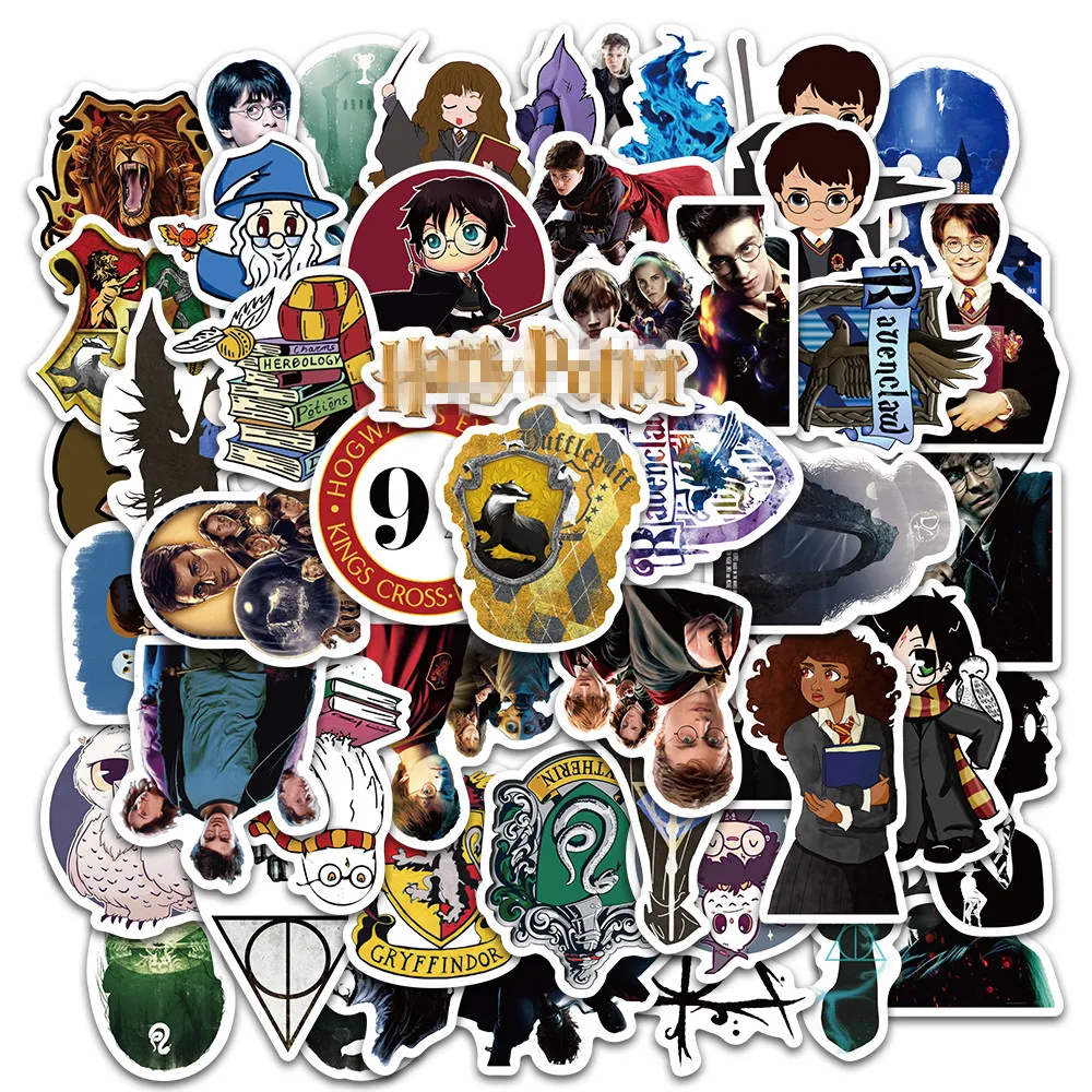 50Pcs Harried Potters Stickers Anime Sticker Waterproof for Phone Laptop Scrapbook Suitcase Kid's Toy Stickers Party gift