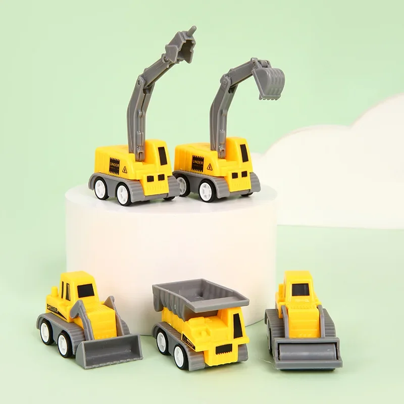 4/6/8Pcs Mini Construction Engineering Vehicle Excavator Pull Back Car Toys Kids Birthday Party Favors Pinata Filler Treat Bag