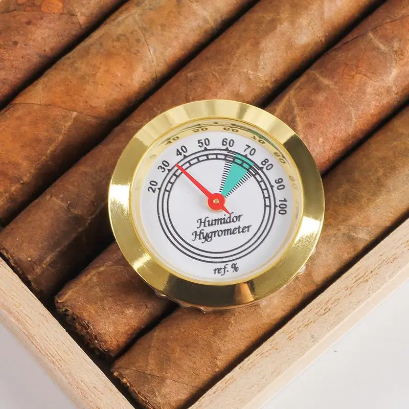 Brass Analog Hygrometer Humidity Gauge For Humidors 43mm High Accuracy Mechanical Humidity Tester Box Violin