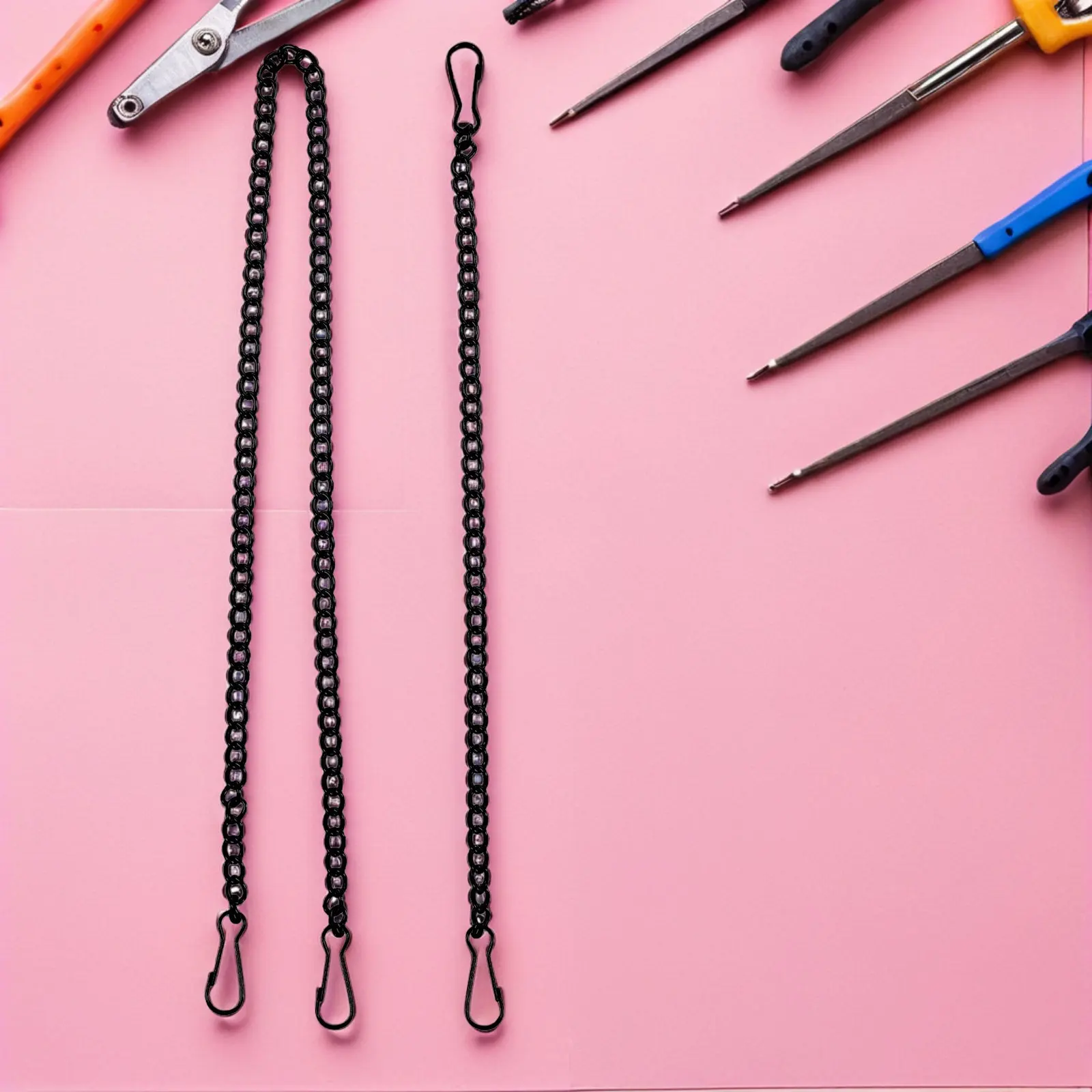 10Pcs Metal Chain with Hooks for Hanging Posters Signs Banners Ornaments Planter Baskets Secure Mounting Chain for Commercial