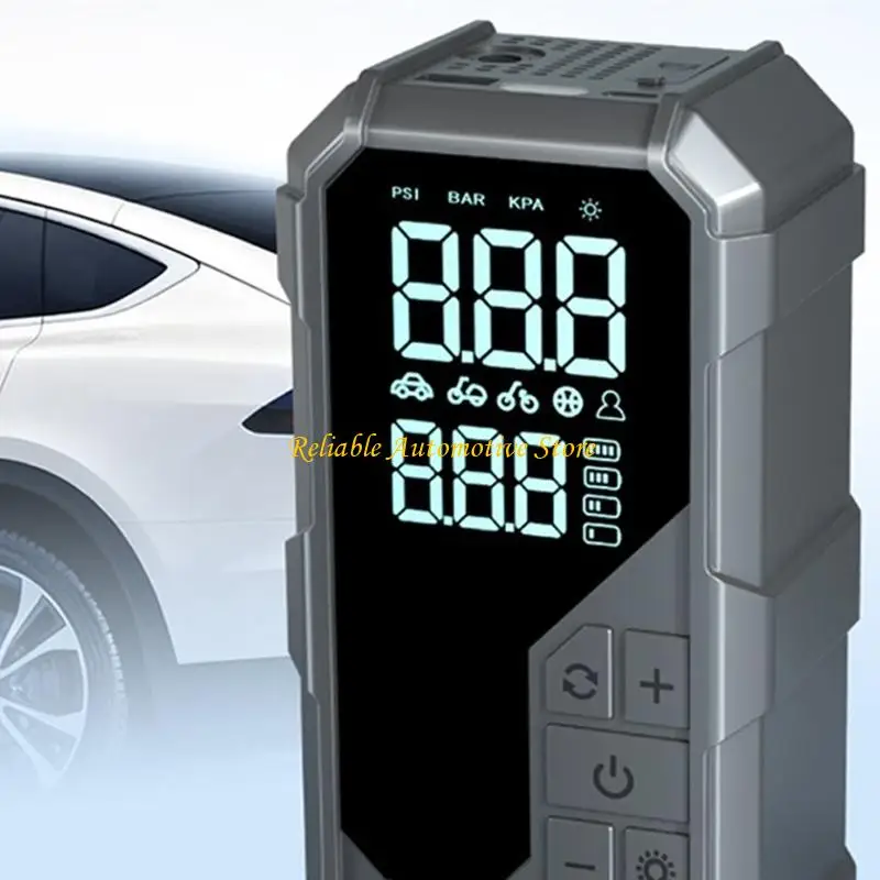 M68B Portable Car Jump Starter with Air Compressor for Emergency Vehicle Battery Use