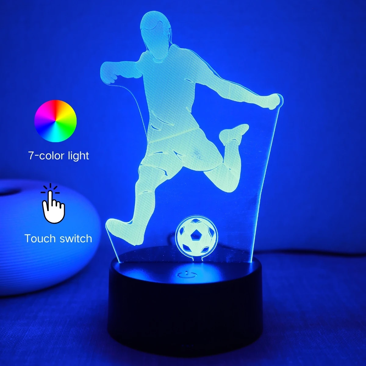 USB 3D Night Light Football Sports Atmosphere Light Colorful Touch Color Change Night Light Room Decoration Table Light