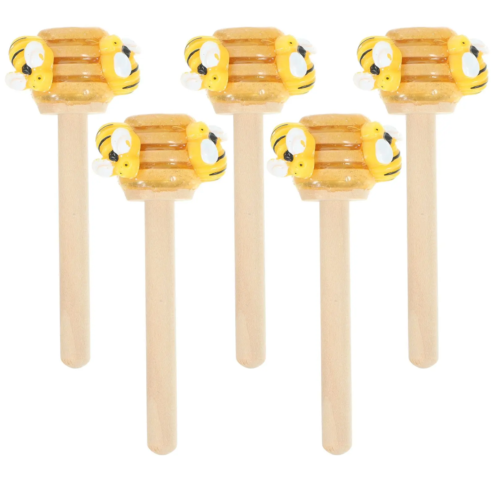 

5 Pcs Bee Decorative Sticks 8cm Fake Bee Kitchen Display Rack Party Table Tiered Tray Decor Wooden Sign